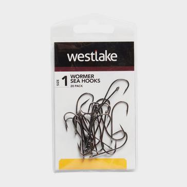 Black Westlake 20Pk Worm Hooks Sz 1