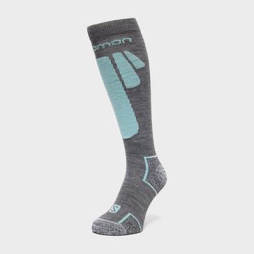 Grey SALOMON SOCKS Women's Ice Ski Socks (2 Pack)