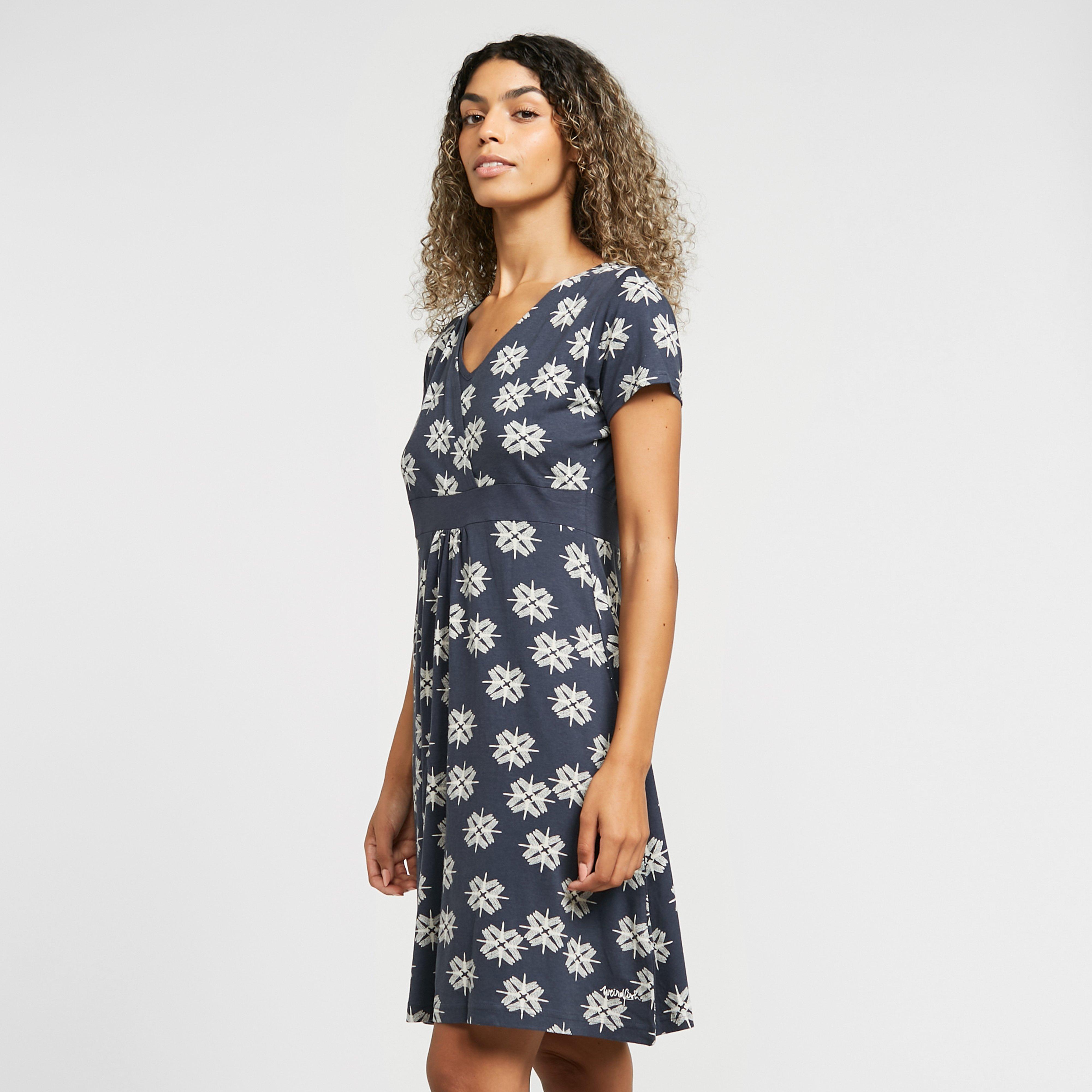 Weird Fish Weird Fish Womens Simi Wrap Dress - White/Navy, White/Navy Weird Fish Weird Fish Womens Simi Wrap Dress - White/Navy, White/Navy