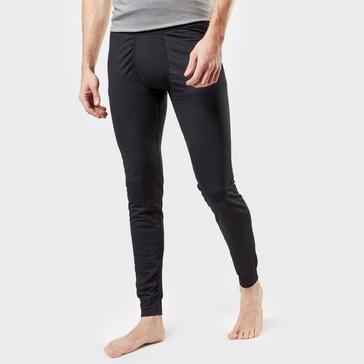 Black Odlo Men's Active F-Dry Light Baselayer Pants