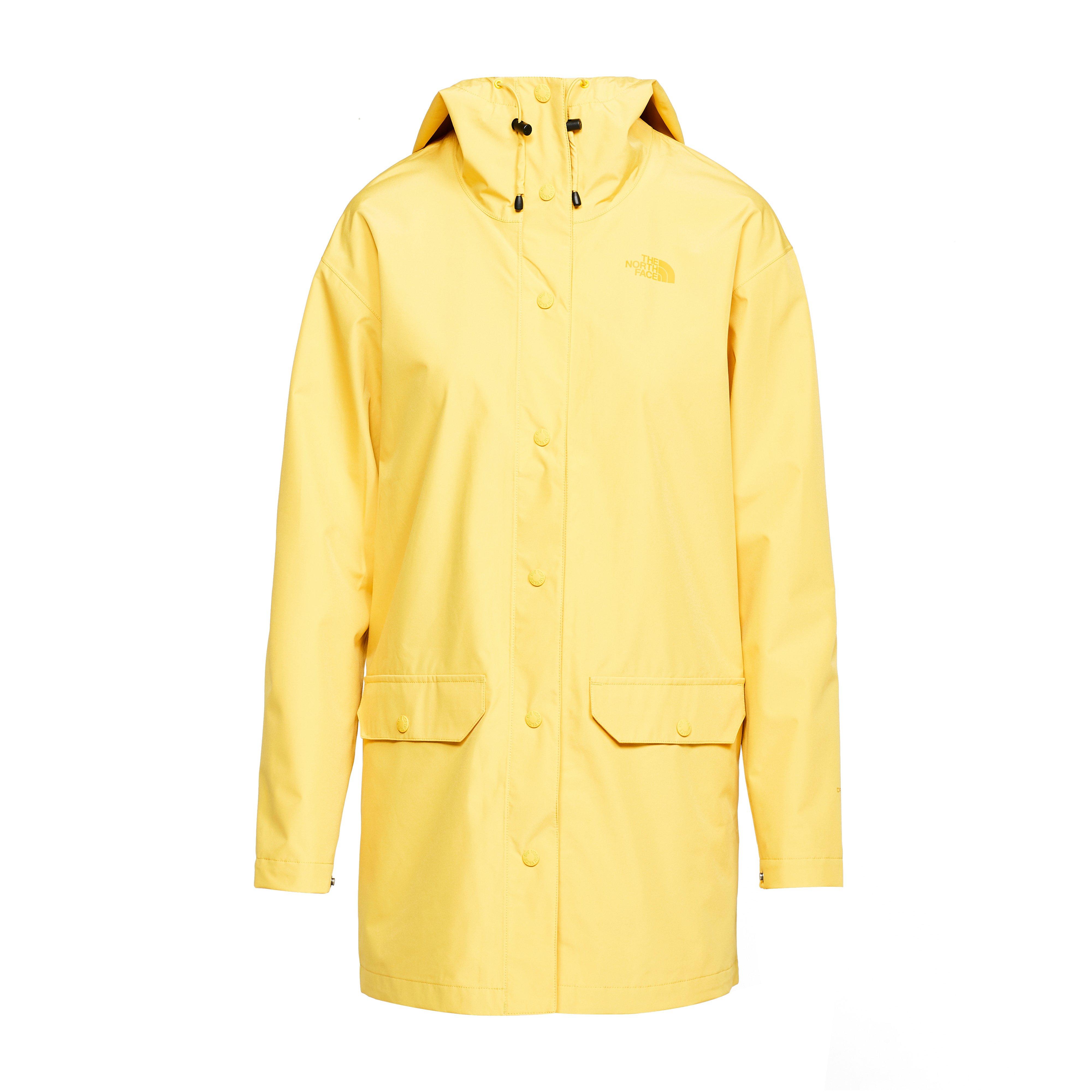 north face women's rain jacket yellow