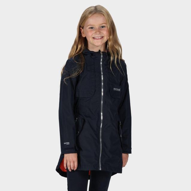 Regatta Kids Tarana Waterproof Long Length Jacket Blacks