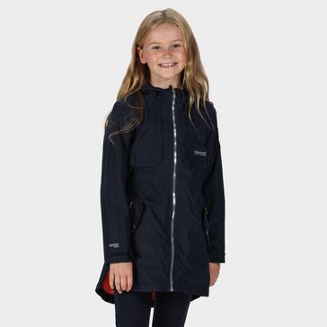 Navy Regatta Kids' Tarana Waterproof Long-Length Jacket