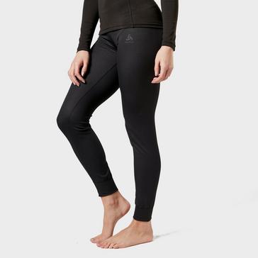 Black Odlo Women's Active F-Dry Light Base Layer Pants