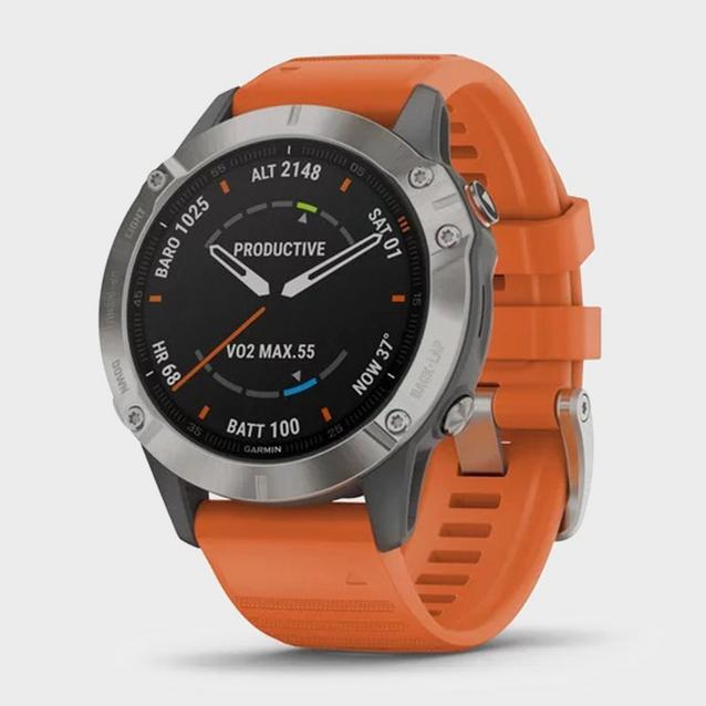 Orange Garmin fēnix 6 Pro Sapphire Titanium Multi Sport GPS Watch image 1