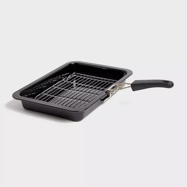 Quest Enamel Folding Handle Non Stick Grill Pan black