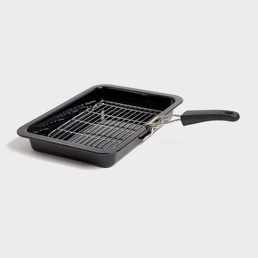 SILVER Quest Enamel Folding Handle Non-Stick Grill Pan