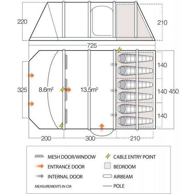 Vango taiga 600xl clearance airbeam