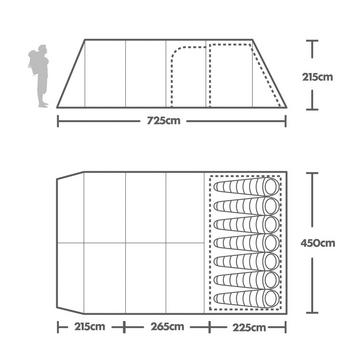 Green VANGO Casa Lux 7 Person Family Tent