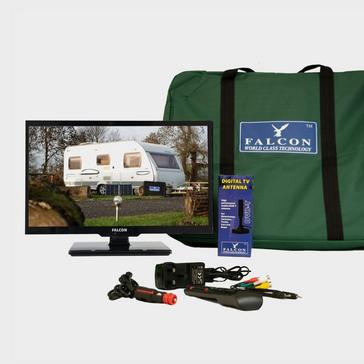 Black Falcon TV Plus Pack – 16” LED, 12V & Mains with Freeview Antenna