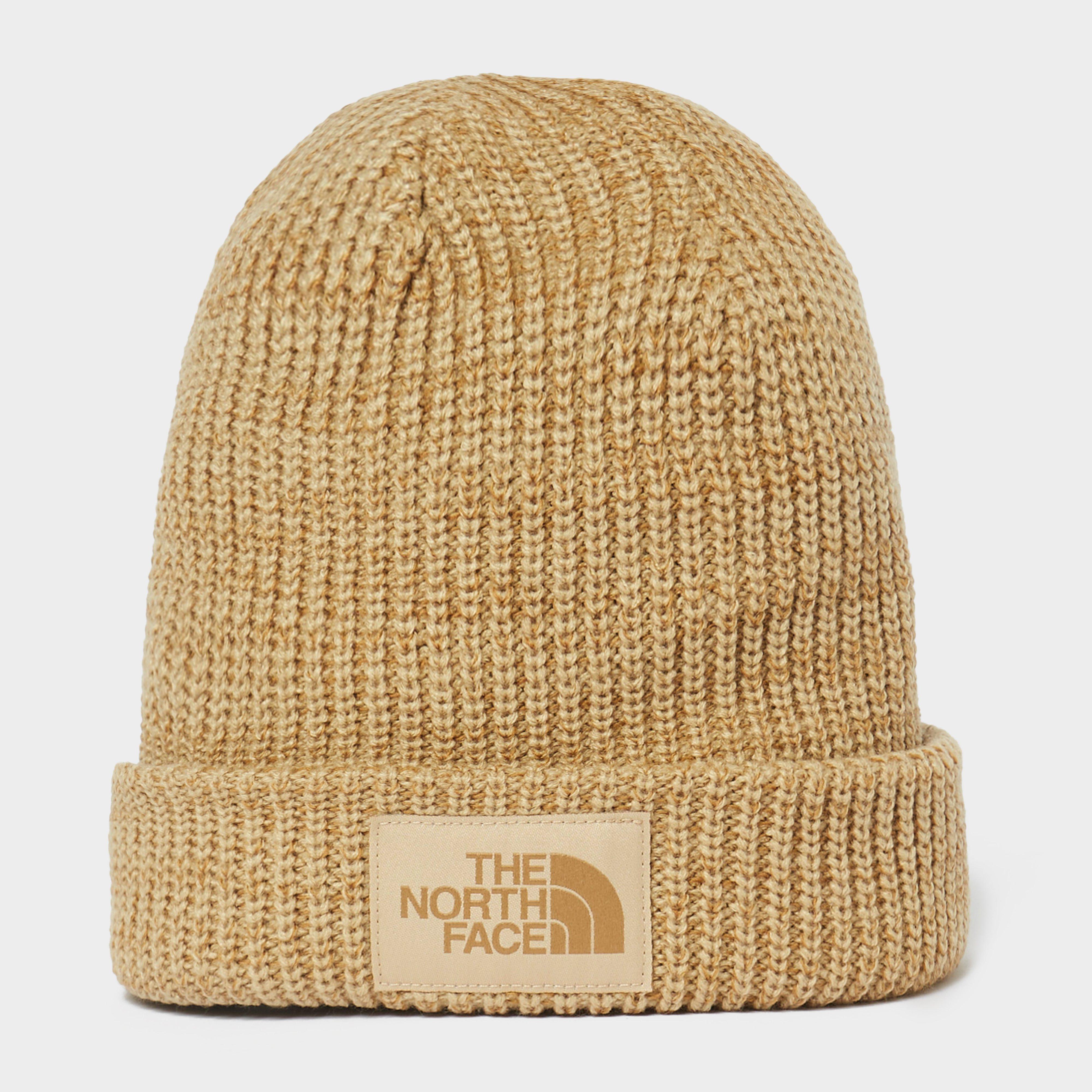 north face cream beanie