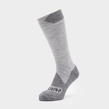 Grey Sealskinz Waterproof All Weather Mid Length Socks