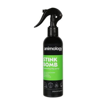 Black ANIMOLOGY Stink Bomb Deodorising Dog Spray