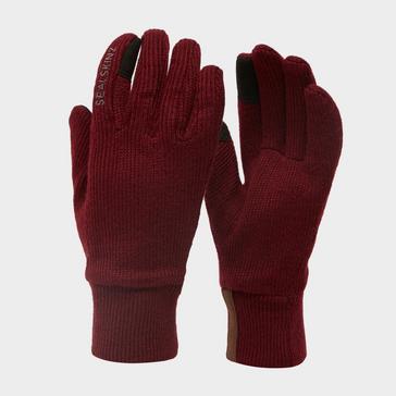 Red Sealskinz Women’s Windproof All Weather Knitted Glove