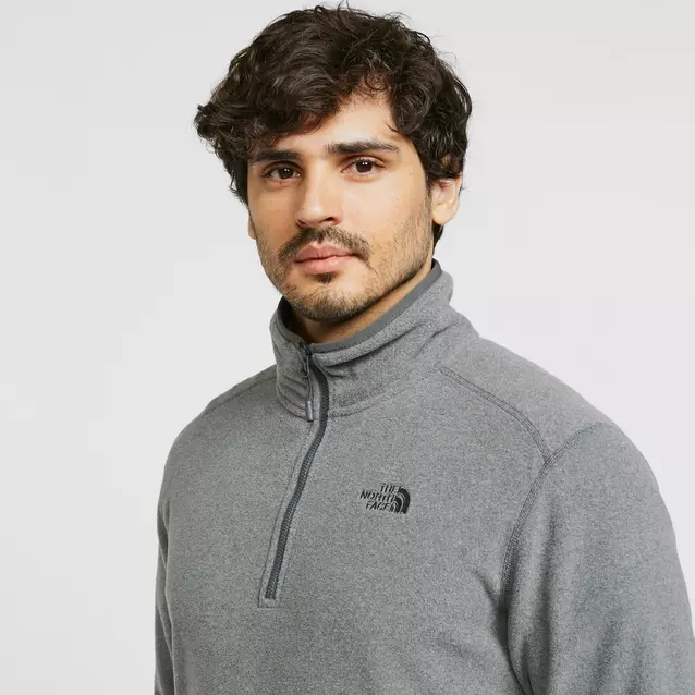 Grey north face hot sale quarter zip