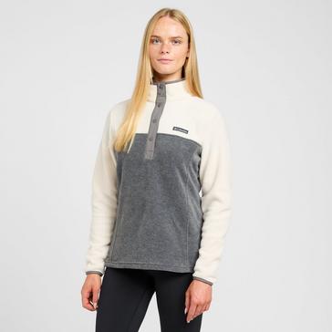 Grey Columbia Women’s Benton Springs Button-Up Pullover Fleece