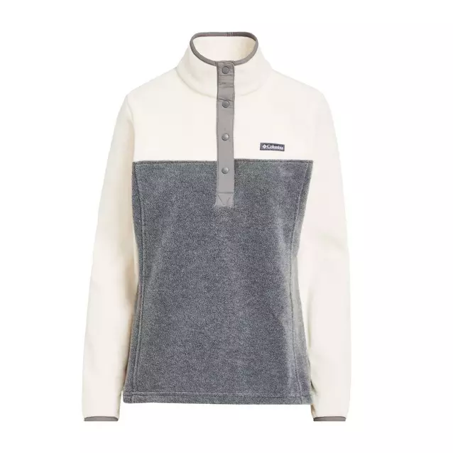 Columbia - Benton Springs - Pullover In Pile Nero Con Bottoni A Pressione A Mezza Lunghezza