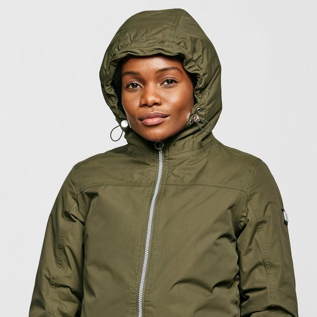 Ladies khaki rain store jacket