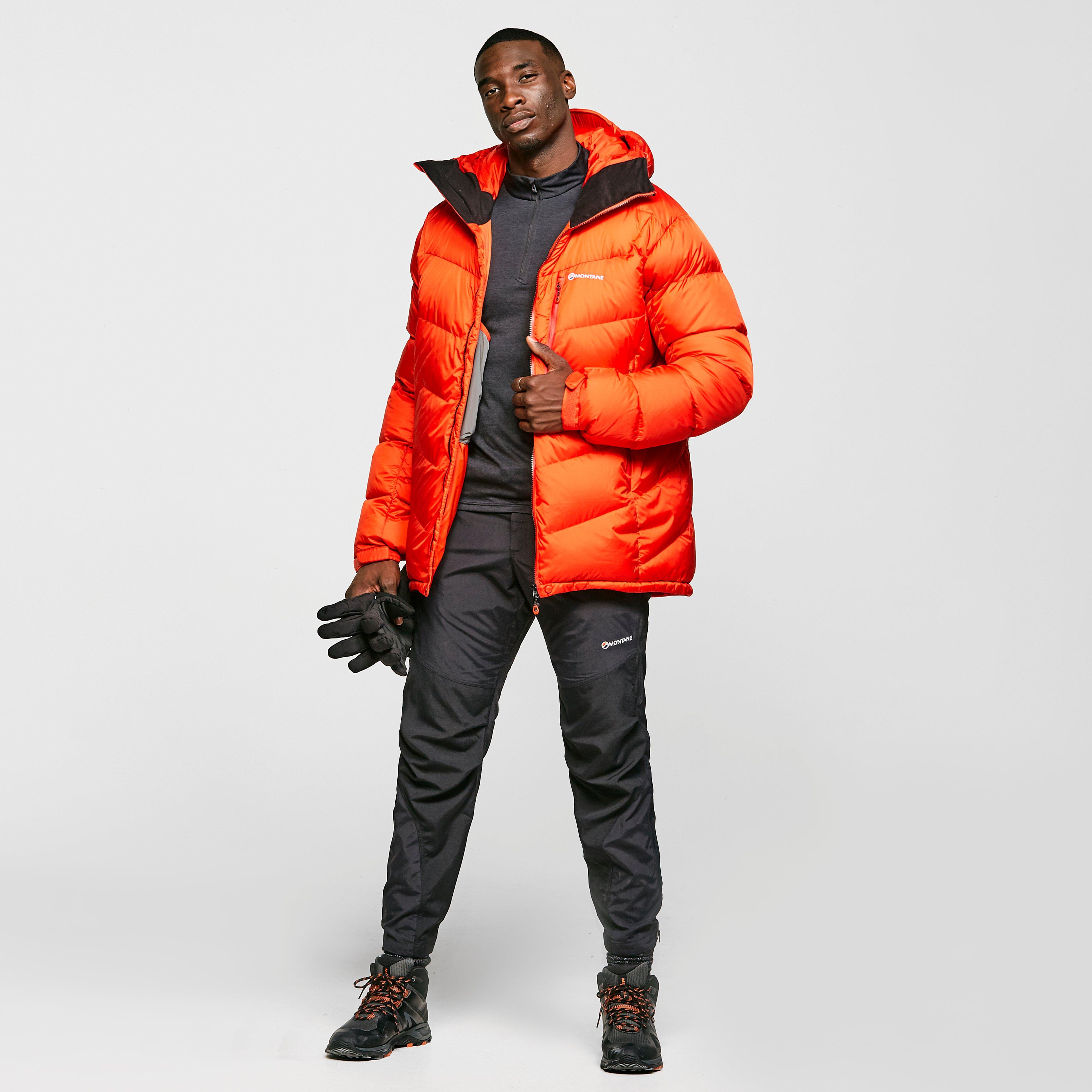 orange down jacket