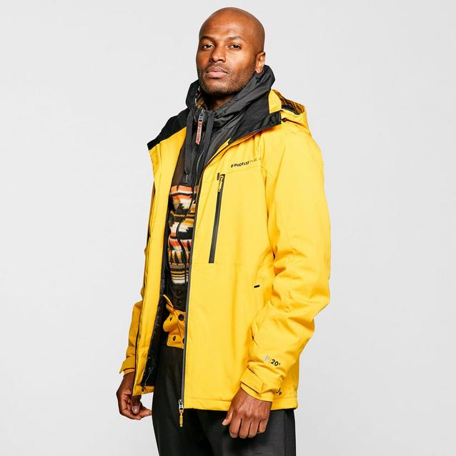 Black and shop yellow ski jacket