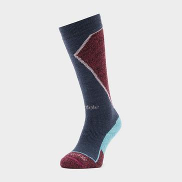 Blue Bridgedale Womens' Merino Wool Plus Ski Sock