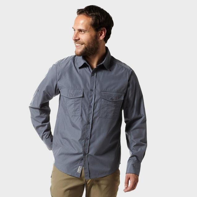 GREY Craghoppers Men's Kiwi Long Sleeved Shirt image 1