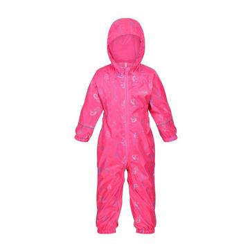Pink Regatta Kids' Pobble Waterproof Puddle Suit