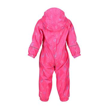 Pink Regatta Kids' Pobble Waterproof Puddle Suit