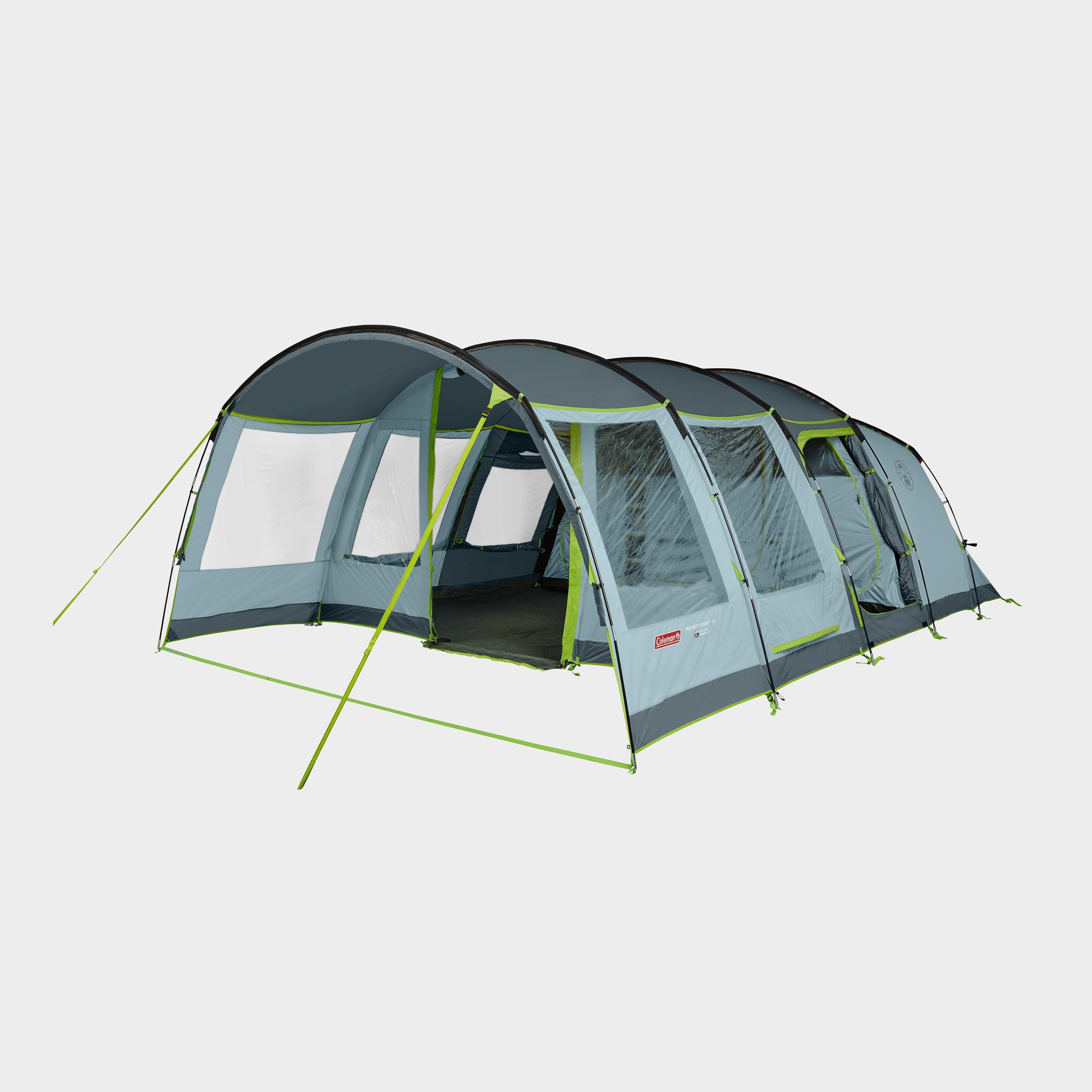 Coleman Meadowood 6 Person Large Tent With Blackout Bedrooms - Blue, Blue