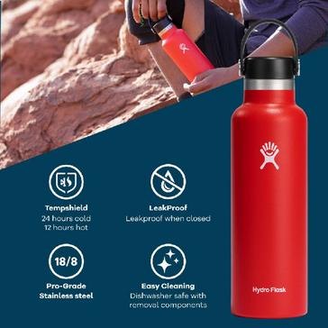 grey Hydro Flask 21oz Standard Mouth Flask