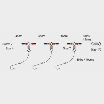 White TRONIX 3 Hook Flapper 3 Up (Size 1/0)