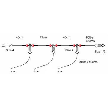 White TRONIX 3 Hook Flapper 3 Up (Size 1/0)