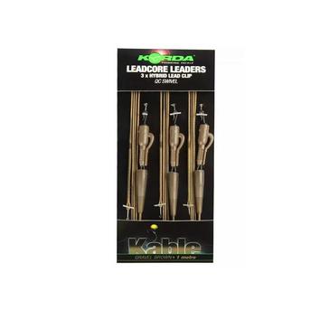 Brown Korda Leadcore Leaders - Hybrid Lead Clip QC Swivel Gravel