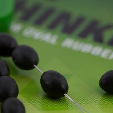 Black THINKING ANGLER Oval Rubber Beads 8mm Green