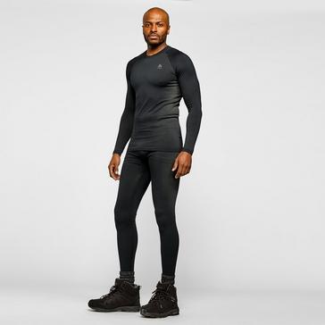 Black Odlo Men's Performance Warm Eco Baselayer Pants