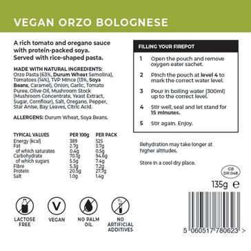 Brown FIREPOT Vegan Orzo Bolognese
