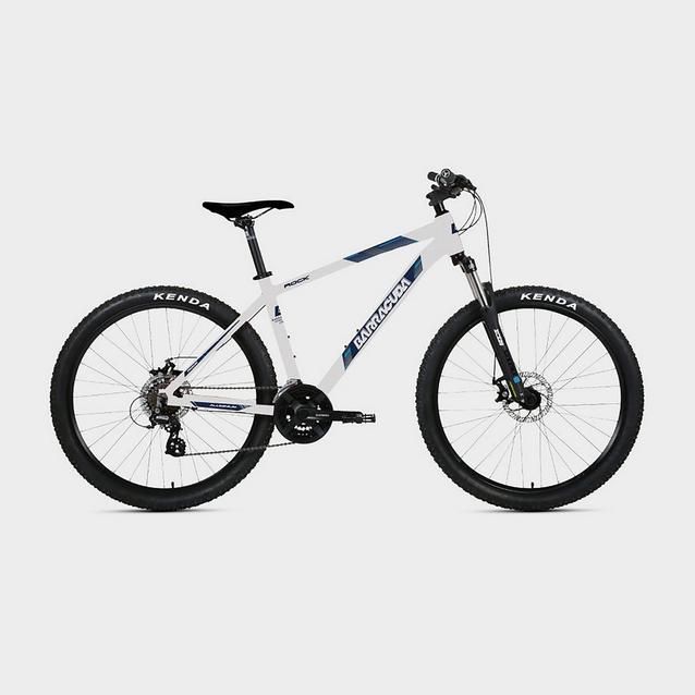 White and shop black mountain bike