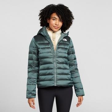 Green The North Face Women's Aconcagua Hooded Down Jacket