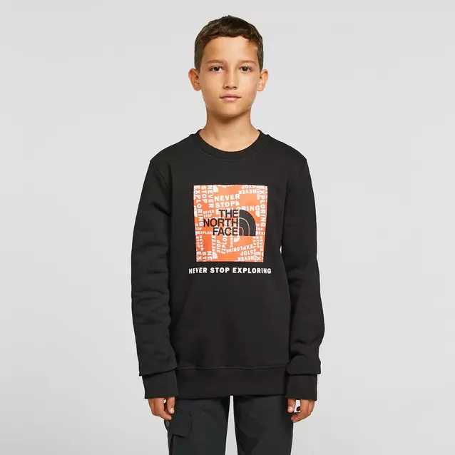 The North Face Box Logo Crew Sweatshirt Junior Blacks