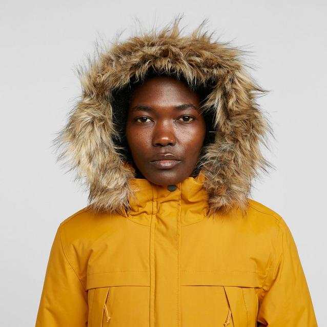 Womens mustard parka deals coats with fur hood