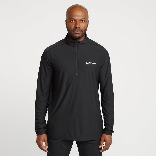 Berghaus Men s 24 7 Long Sleeve Zip Base Layer Blacks