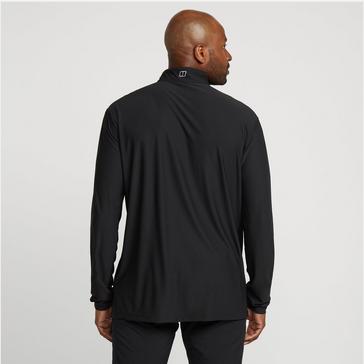 Black Berghaus Men's 24/7 Long Sleeve Zip Base Layer