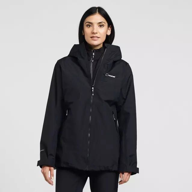 Black waterproof shop coat womens