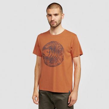 Orange Weird Fish Men's Woodcut T-shirt