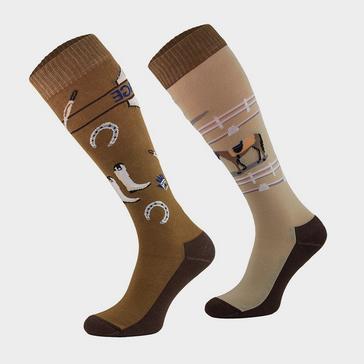 Brown COMODO Adults Novelty Fun Socks Dressage