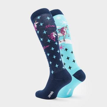 Blue Comodo Kids Novelty Blue Unicorn Socks