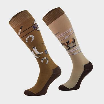 Brown COMODO Kids’ Novelty Fun Socks Dressage
