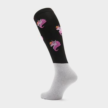 Black COMODO Adults Microfibre Socks Black Unicorn