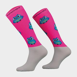 Adults Microfibre Socks Pink Owl