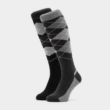 Grey STORM BLOC Women’s Ripon Argyle Socks (2 Pairs)